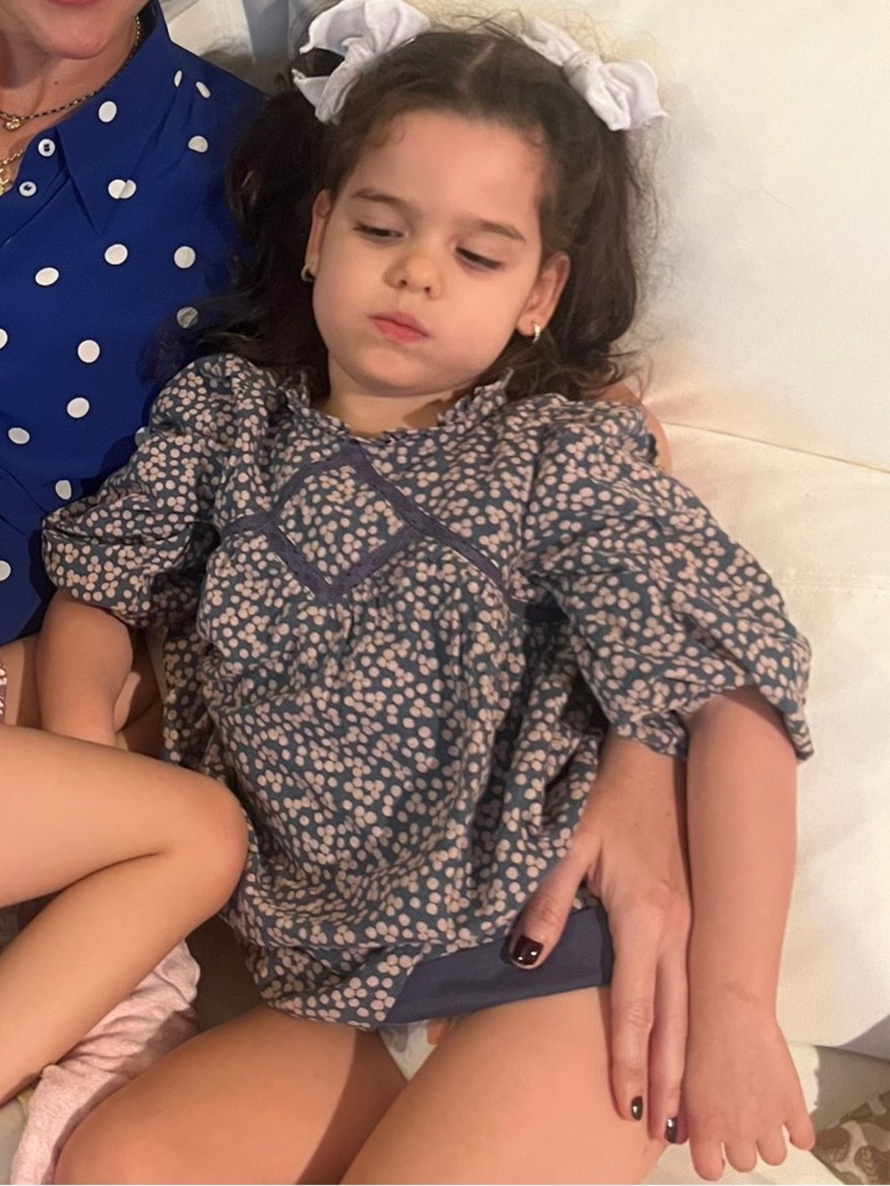 GOCCO Spanish Brand Polka Dot Toddler Dress - Teal and Blush - 3-4